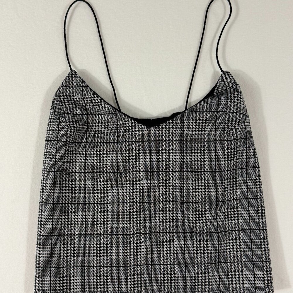 Arkitect Houndstooth Cropped Buckle‑Back Top | Size M | Y2K Black & White